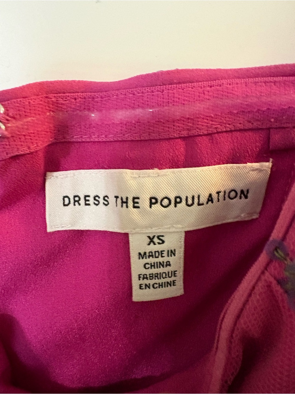 Dress the Population Fuchsia Sequin Floral Strapless Mini Dress - Picture 2 of 3